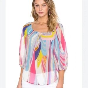 Trina Turk The Traveler Abstract Print Blouse